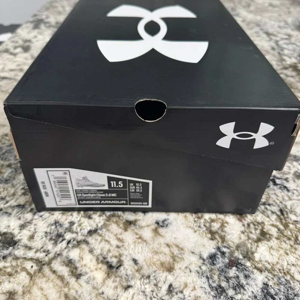 Under Armour - Spotlight Clone 3.0 MC Mens Football Cleats‎ White-Navy - Picture 7 of 8